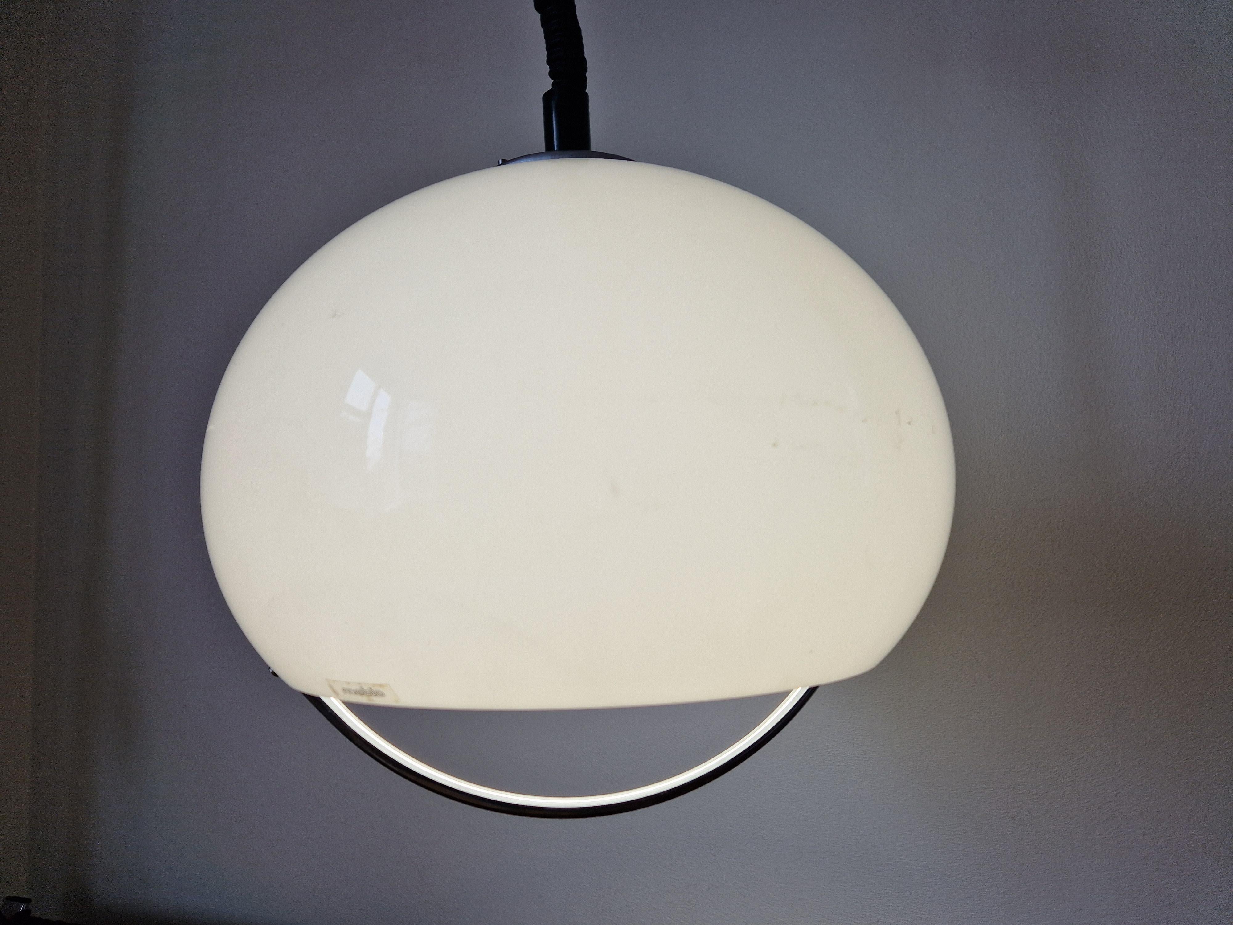 Late 20th Century Set of Two Midcentury Pendants Meblo, Harvey Guzzini, Space Age, Italy, 1970s For Sale