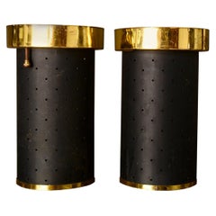 Set of Two Midcentury Perforated Ceiling Lamps, 1950s