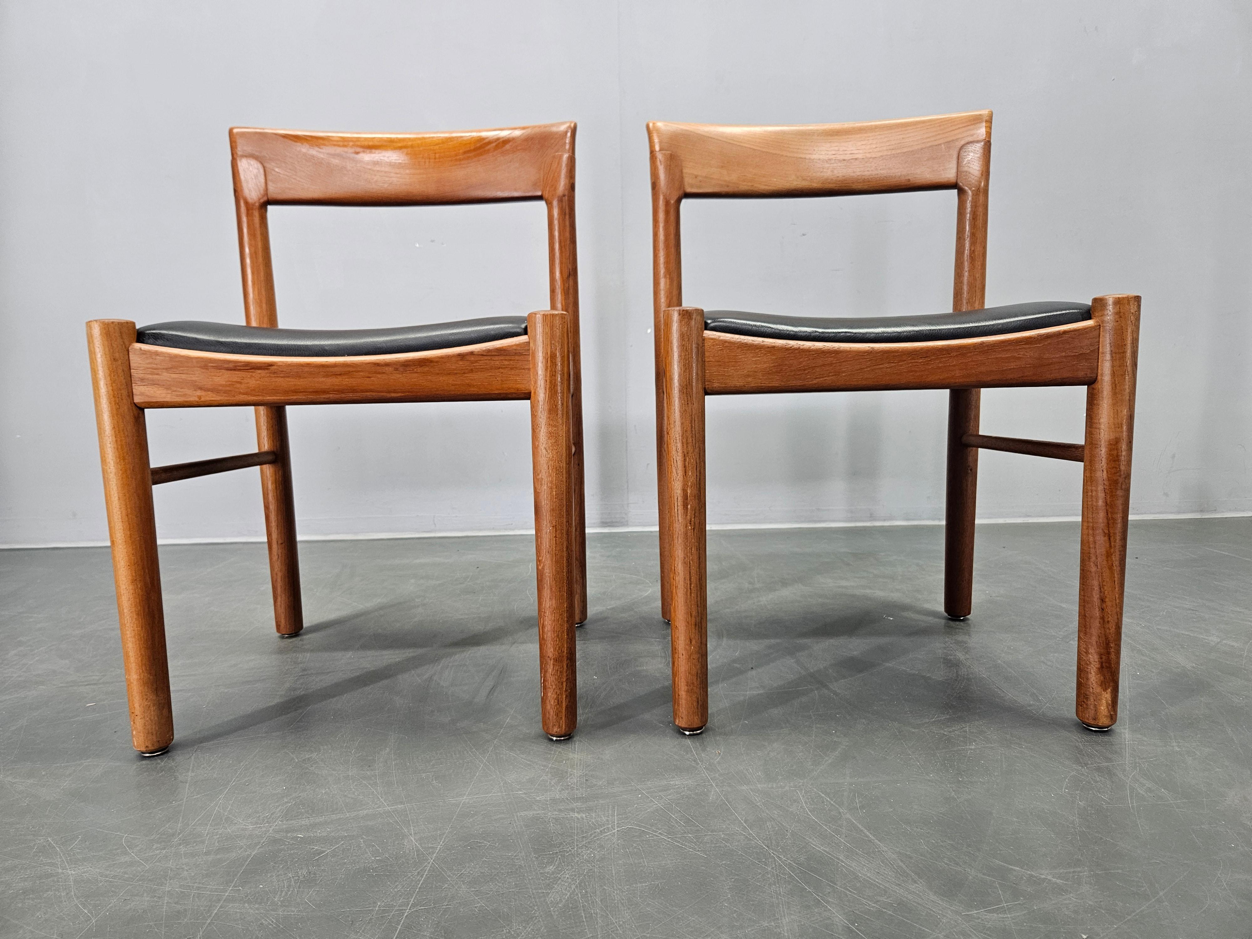 Mid-Century Modern Set of Two Midcentury Rare Dining Chairs Bramin, Denmark, 1960s. For Sale