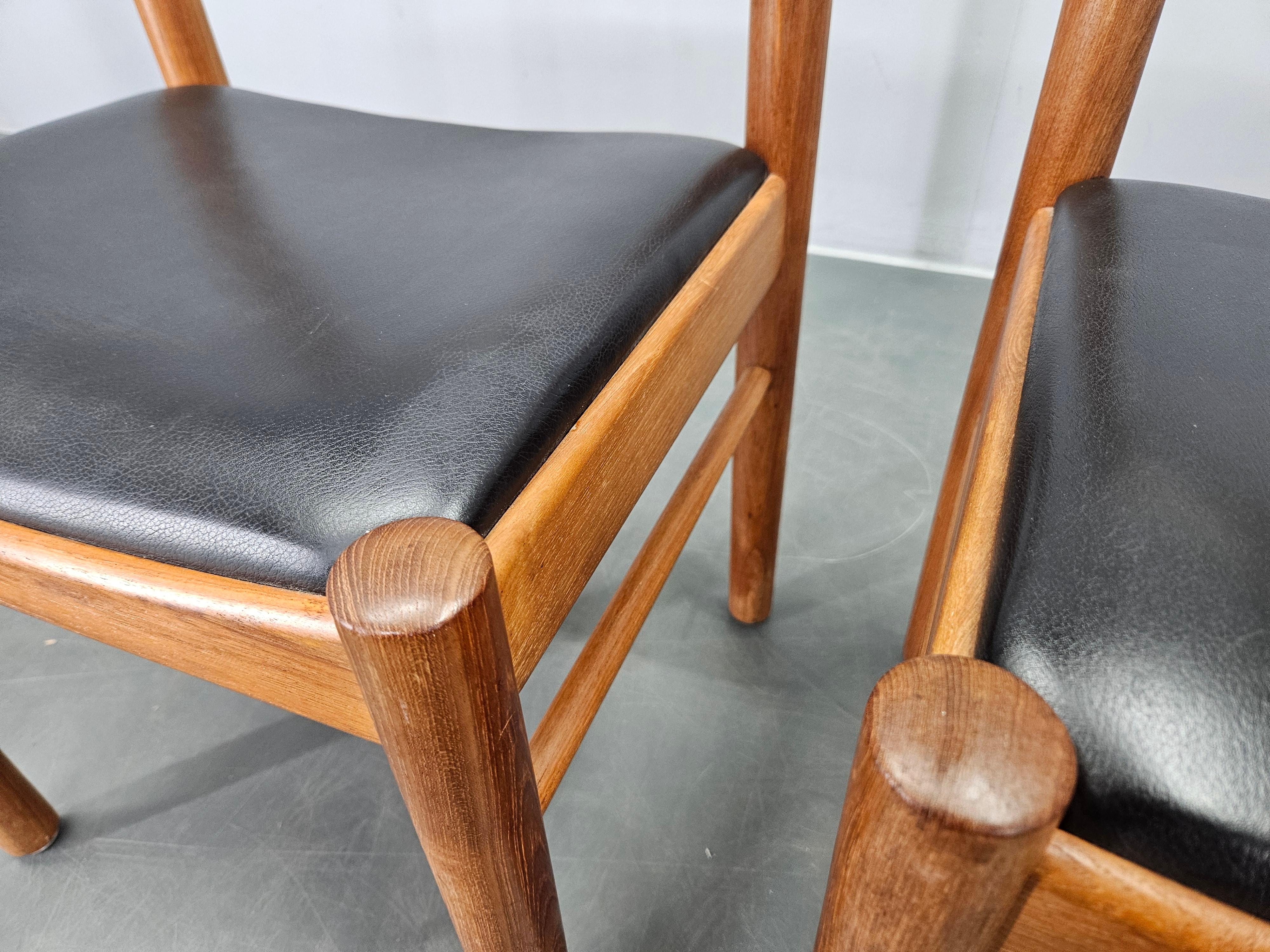 Mid-20th Century Set of Two Midcentury Rare Dining Chairs Bramin, Denmark, 1960s. For Sale