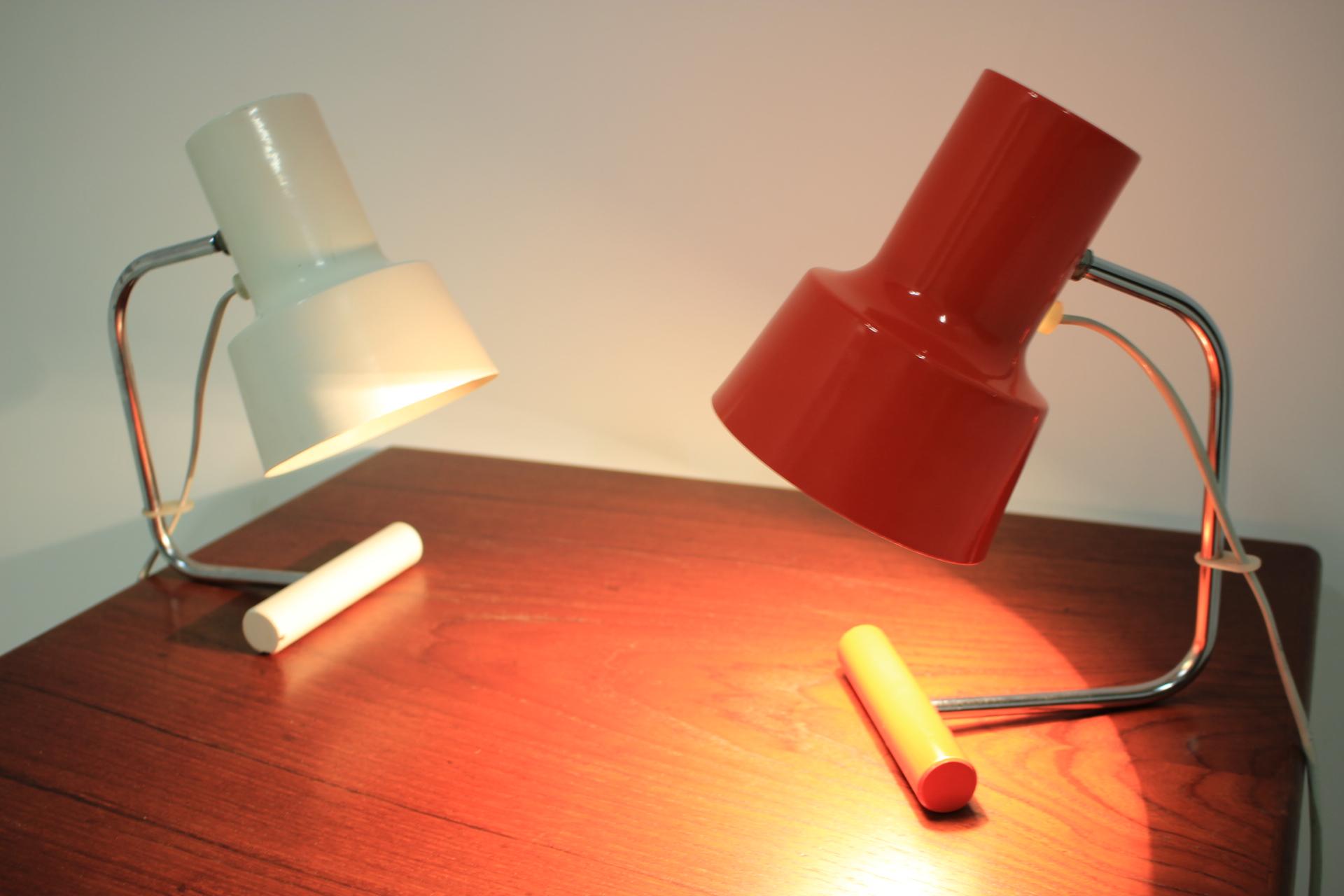 Late 20th Century Set of Two Midcentury Table Lamps Napako, Designed by Josef Hurka, 1970s For Sale