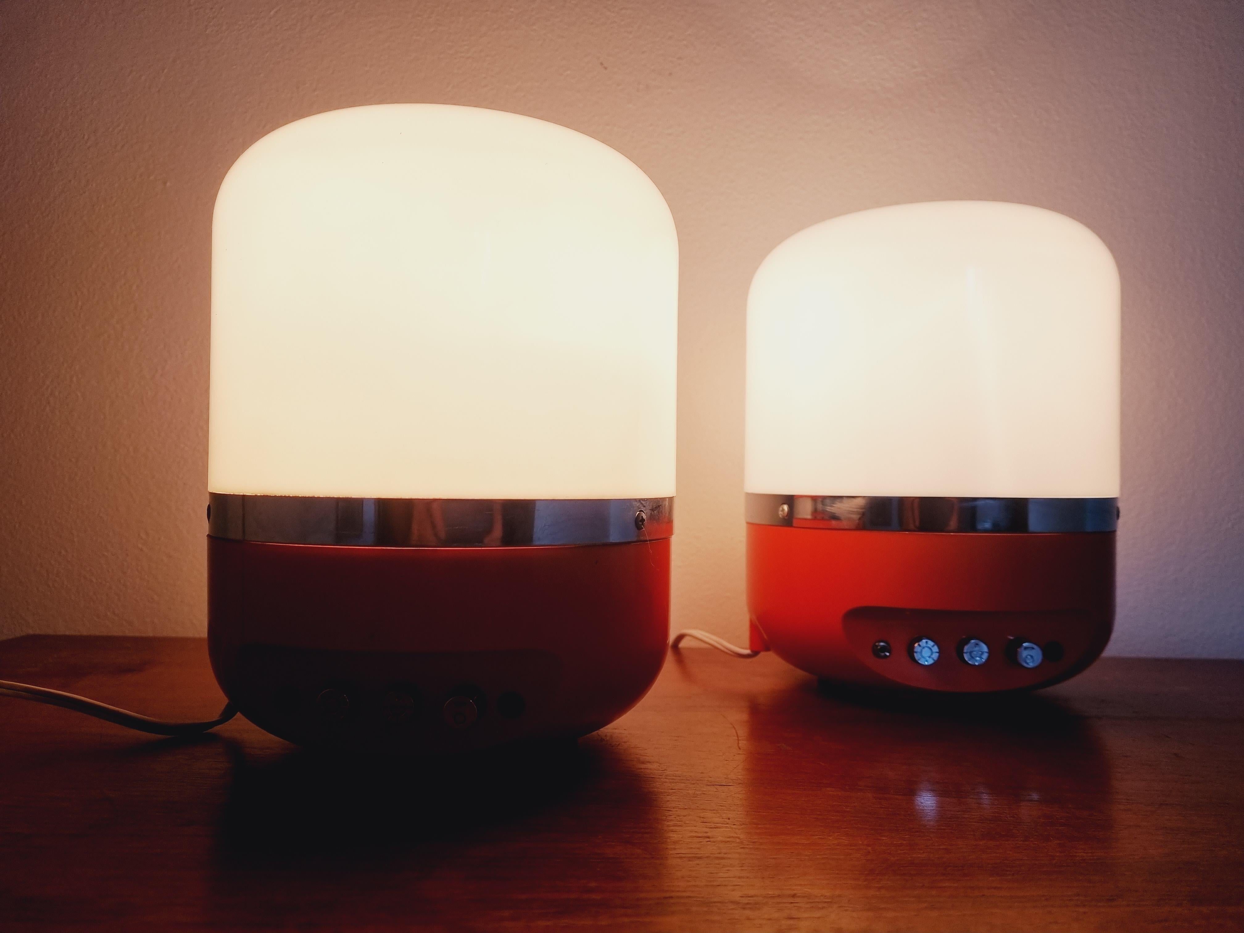 Set of Two Midcentury Table Lamps, Space Age, Adriano Rampoldi, Italy, 1970s For Sale 9