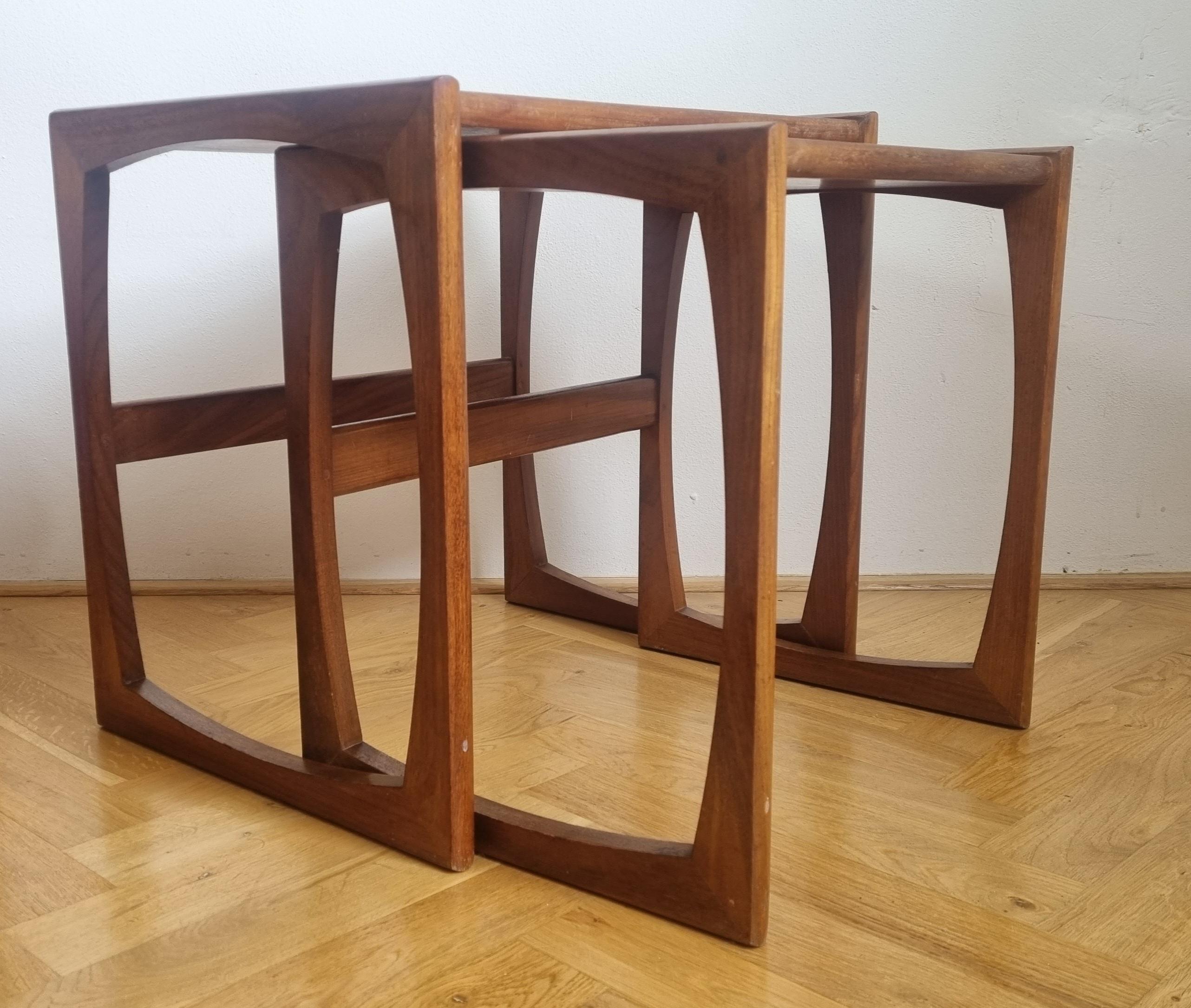 English Set of Two Midcentury Teak Nesting Tables, G Plan, 1960s For Sale