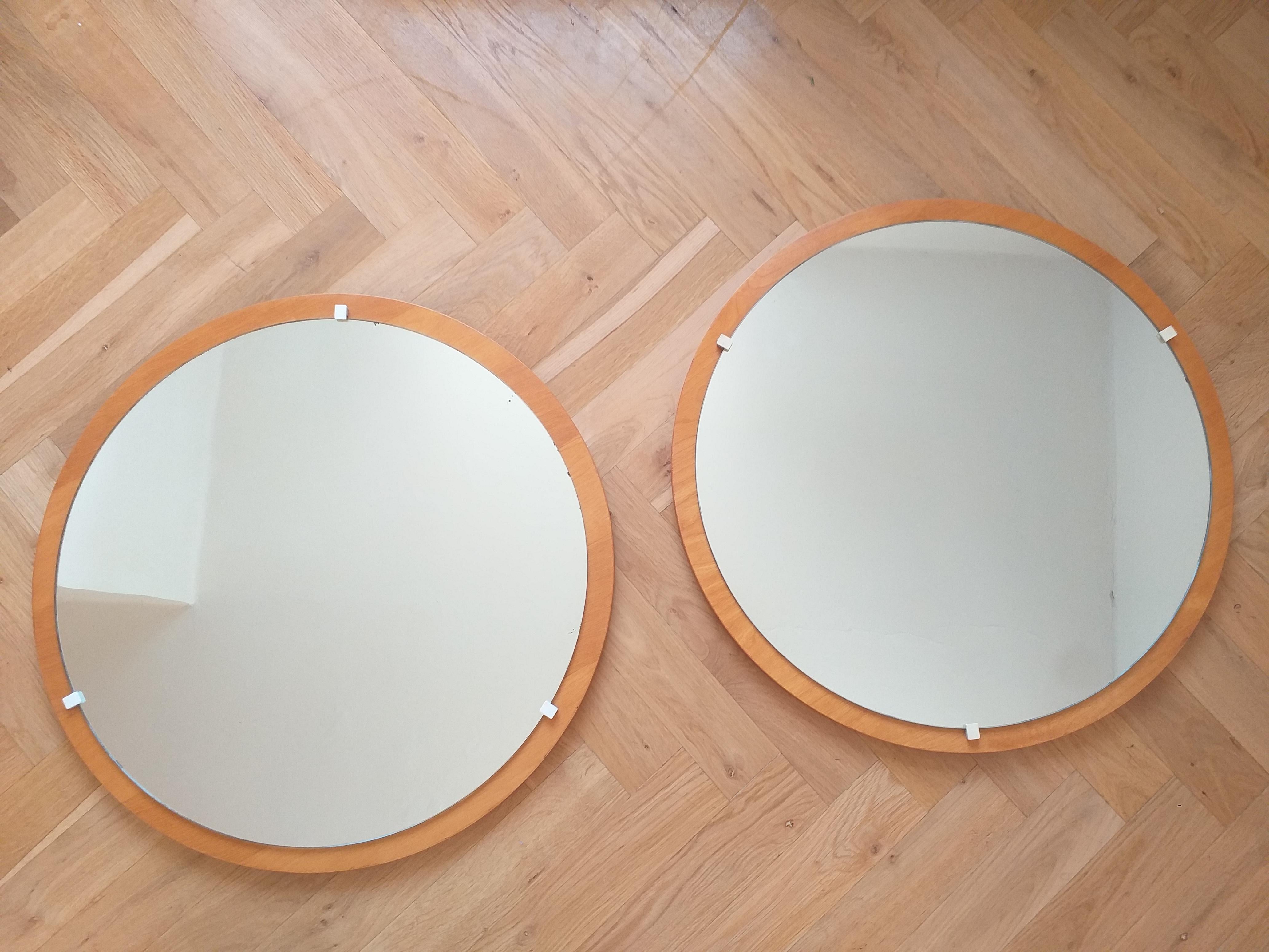 Set of Two Midcentury Teak Wall Mirrors, Denmark, 1960s In Good Condition For Sale In Praha, CZ
