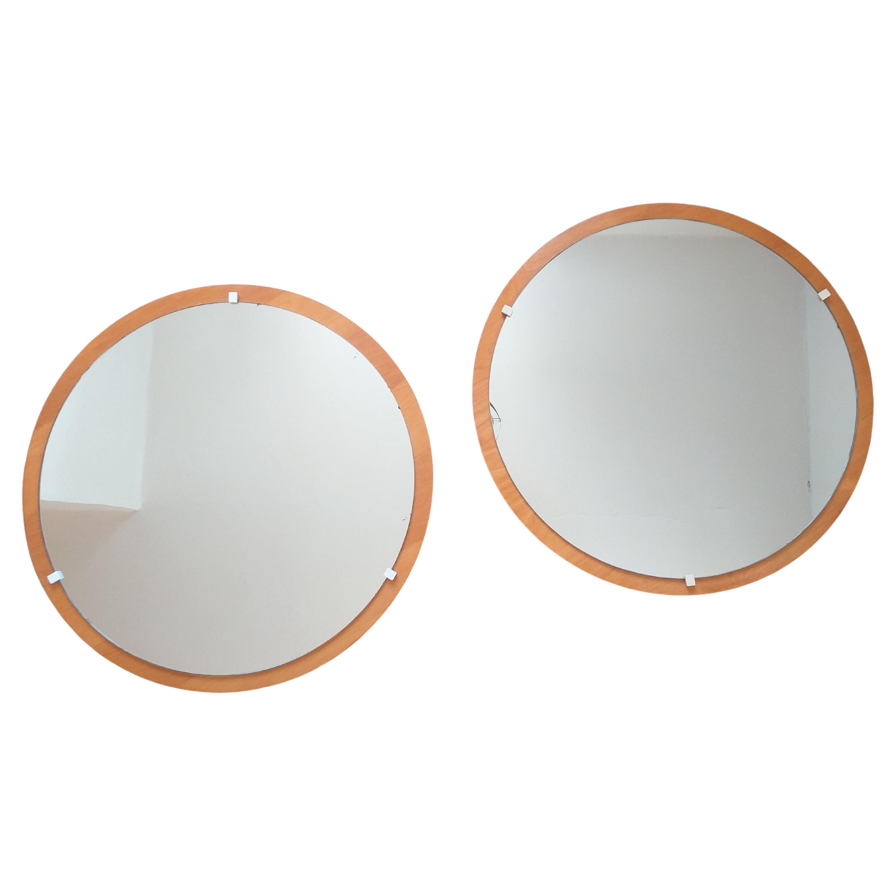 Set of Two Midcentury Teak Wall Mirrors, Denmark, 1960s For Sale