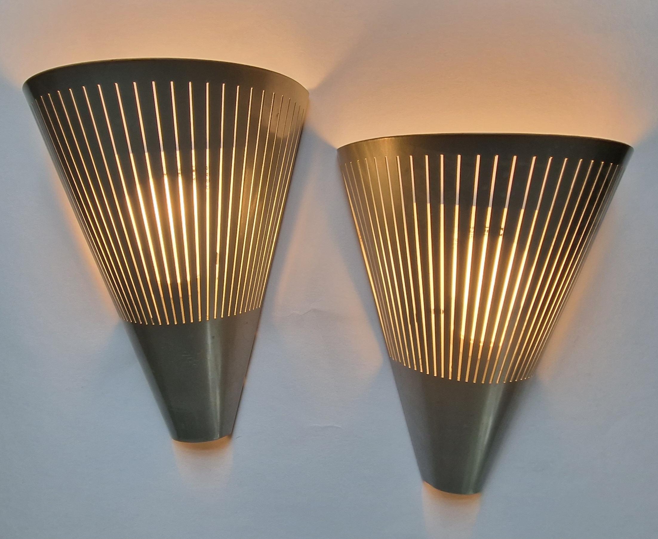 Metal Set of Two Midcentury Wall Lamps Klyka, Ikea, Sweden, 1980s For Sale