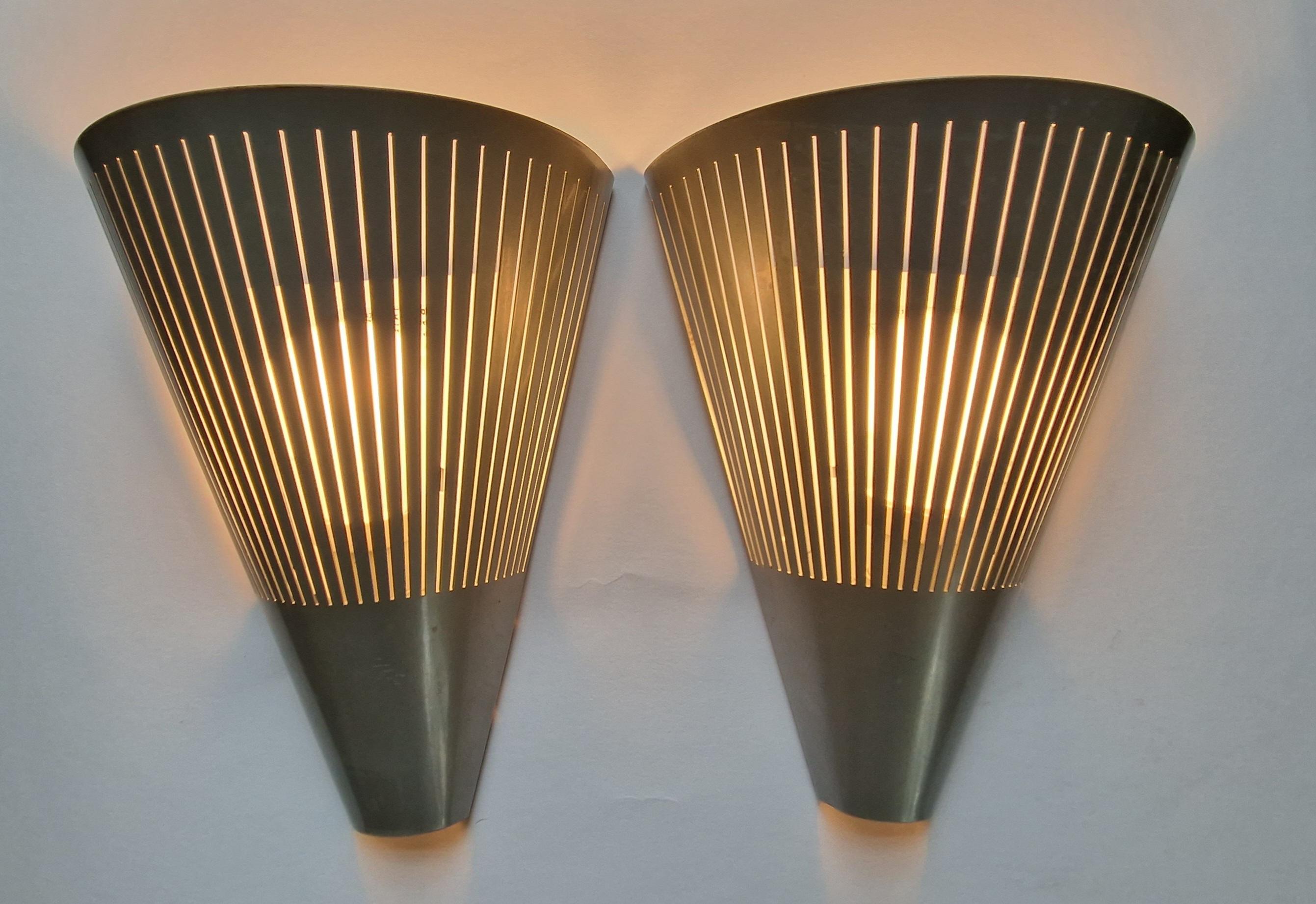 Metal Set of Two Midcentury Wall Lamps Klyka, Ikea, Sweden, 1980s For Sale