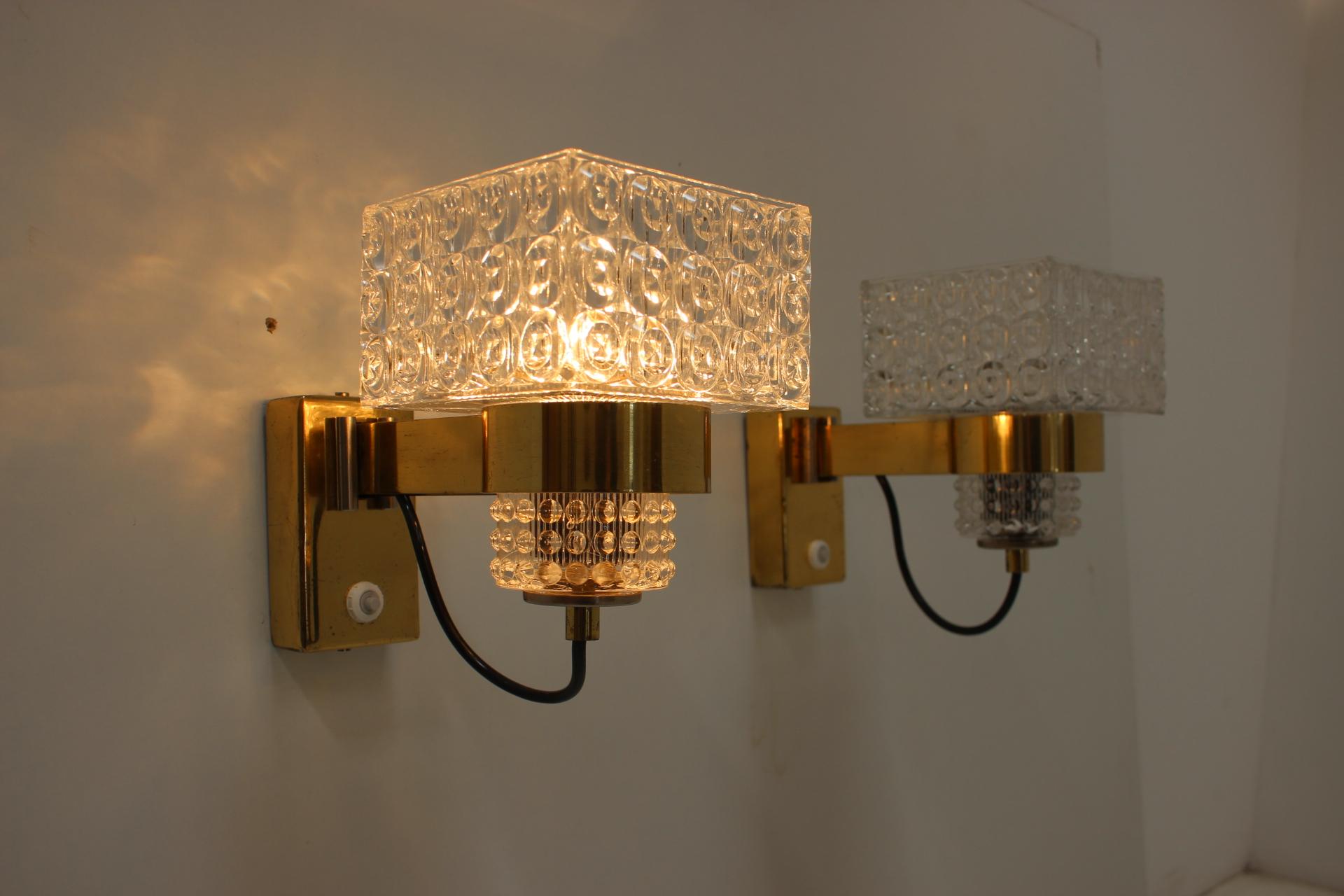 Set of Two Midcentury Wall Lamps Lidokov, 1970s For Sale 6