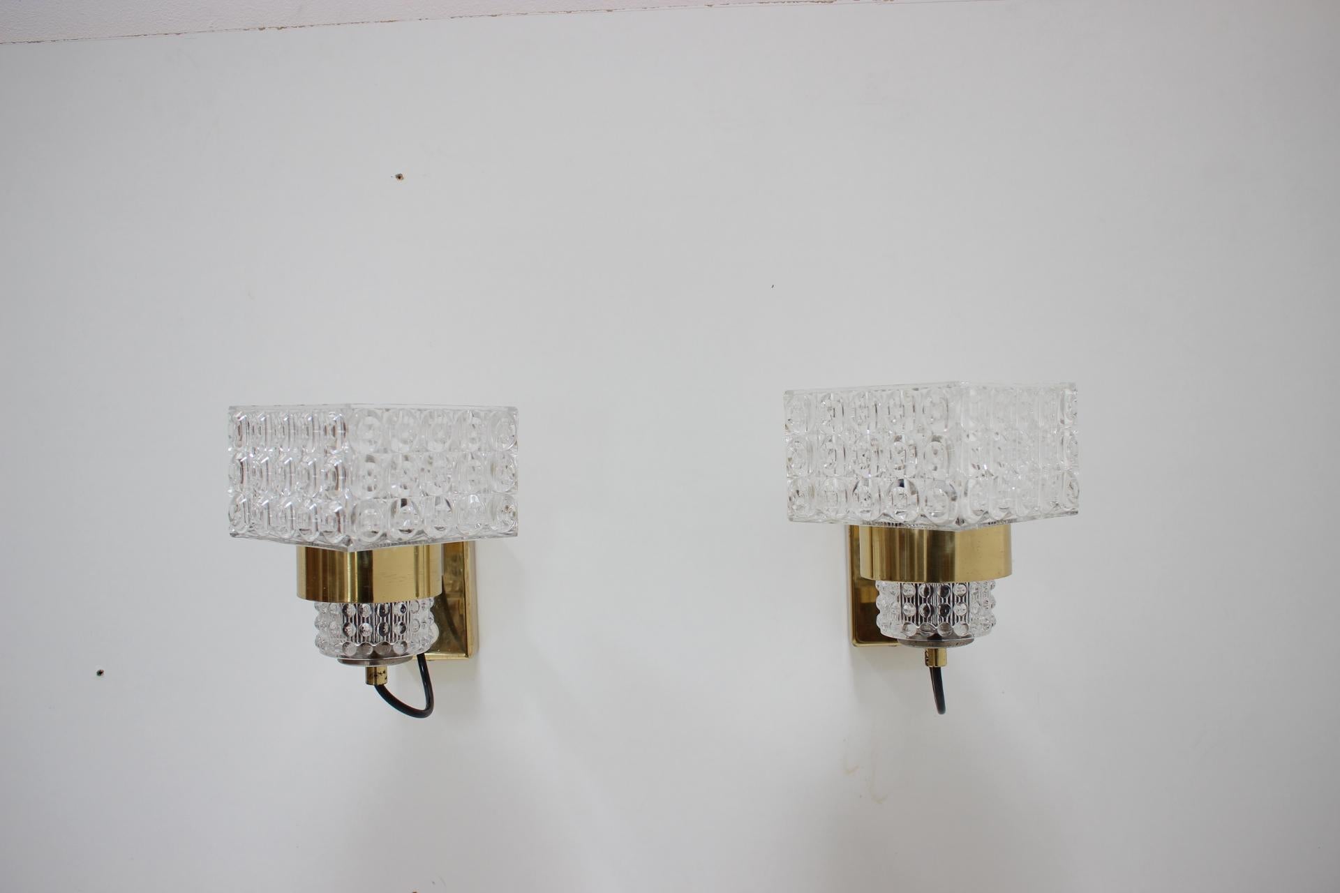 Mid-Century Modern Set of Two Midcentury Wall Lamps Lidokov, 1970s For Sale