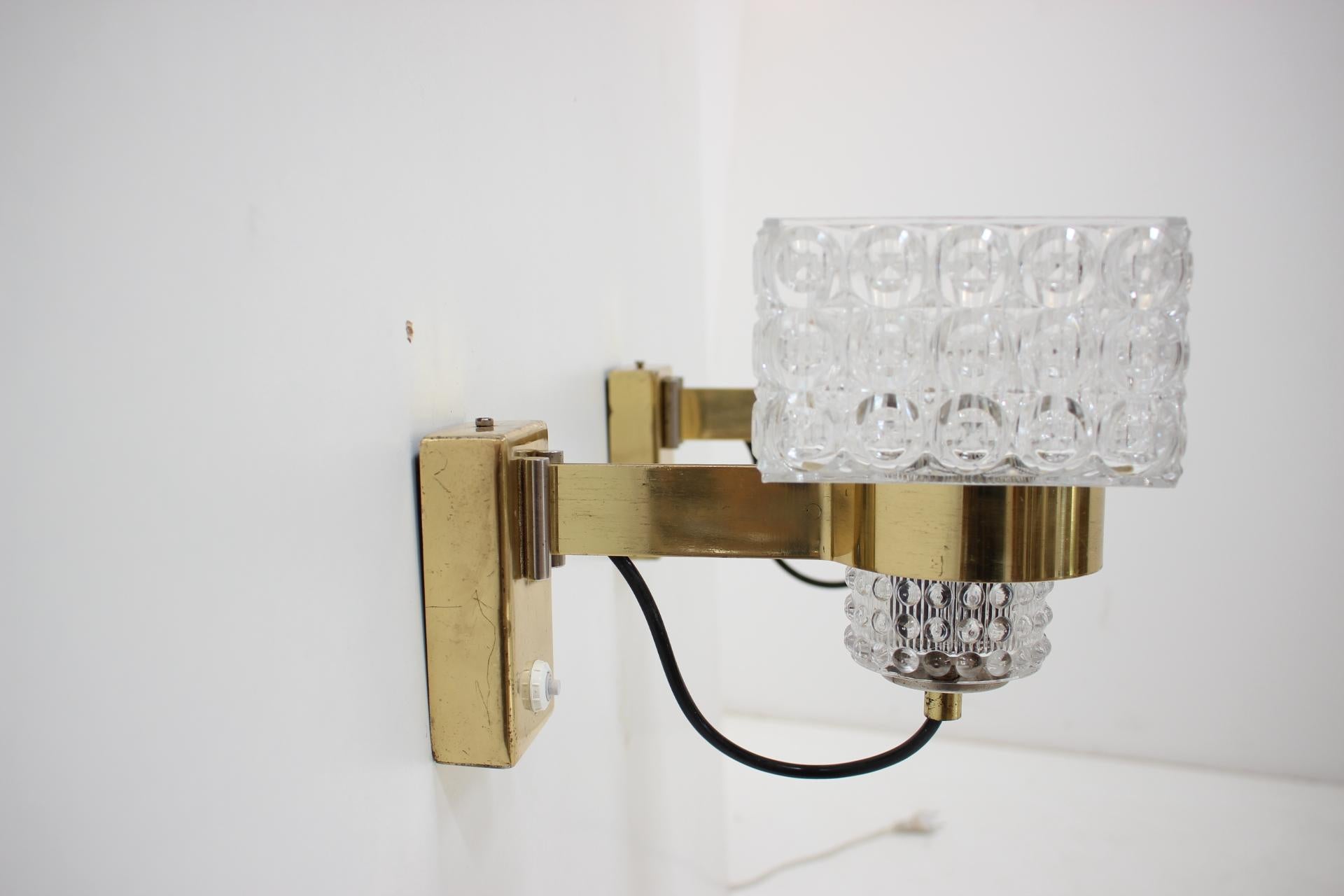 Late 20th Century Set of Two Midcentury Wall Lamps Lidokov, 1970s For Sale