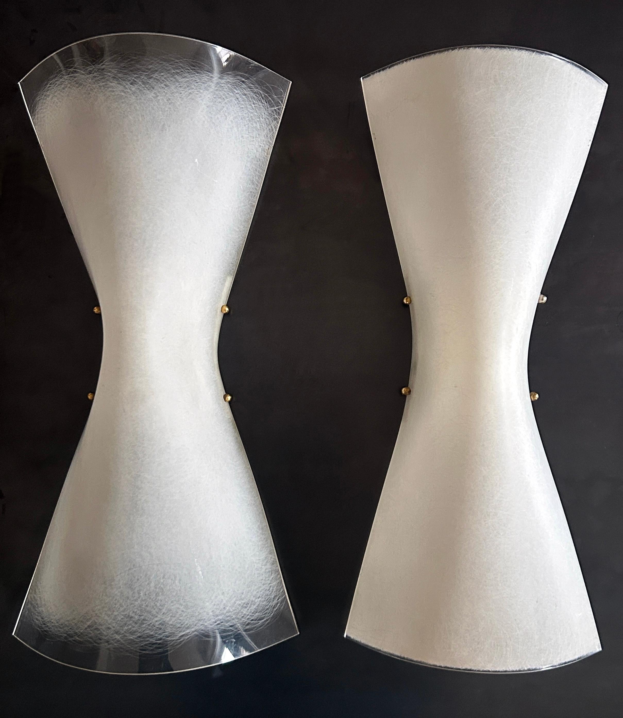 Juego de dos lámparas o apliques de pared de mediados de siglo, Hanns Hoffmann-Lederer, Años 60 mediados del siglo XX en venta