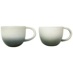 Set of Two Milk and Slate Ceramic Mugs by Carol Joo Lee