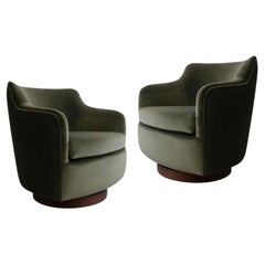 Used Set of Two Milo Baughman Swivel Base Lounge Chairs