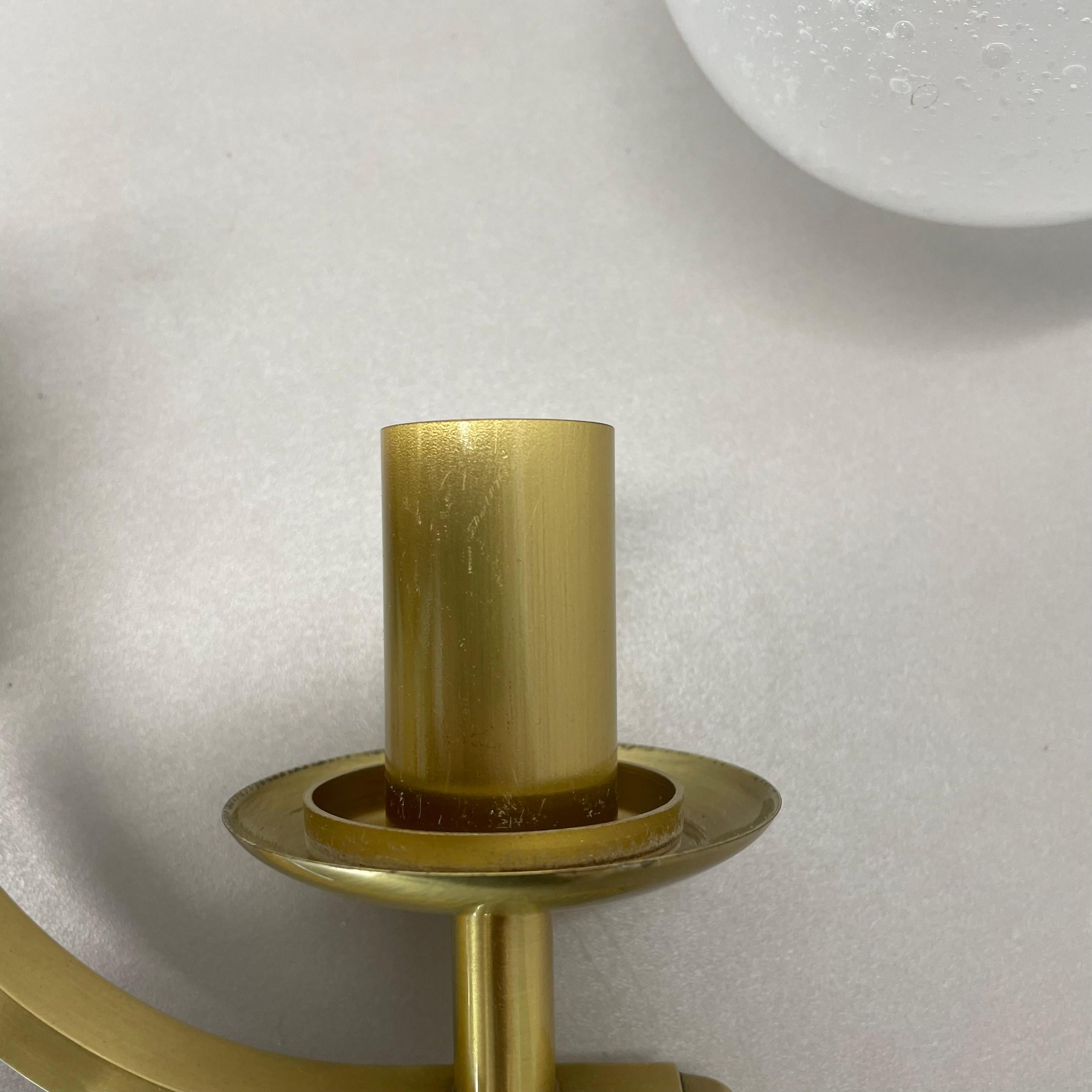 Set of two minimalist Brass and glass 