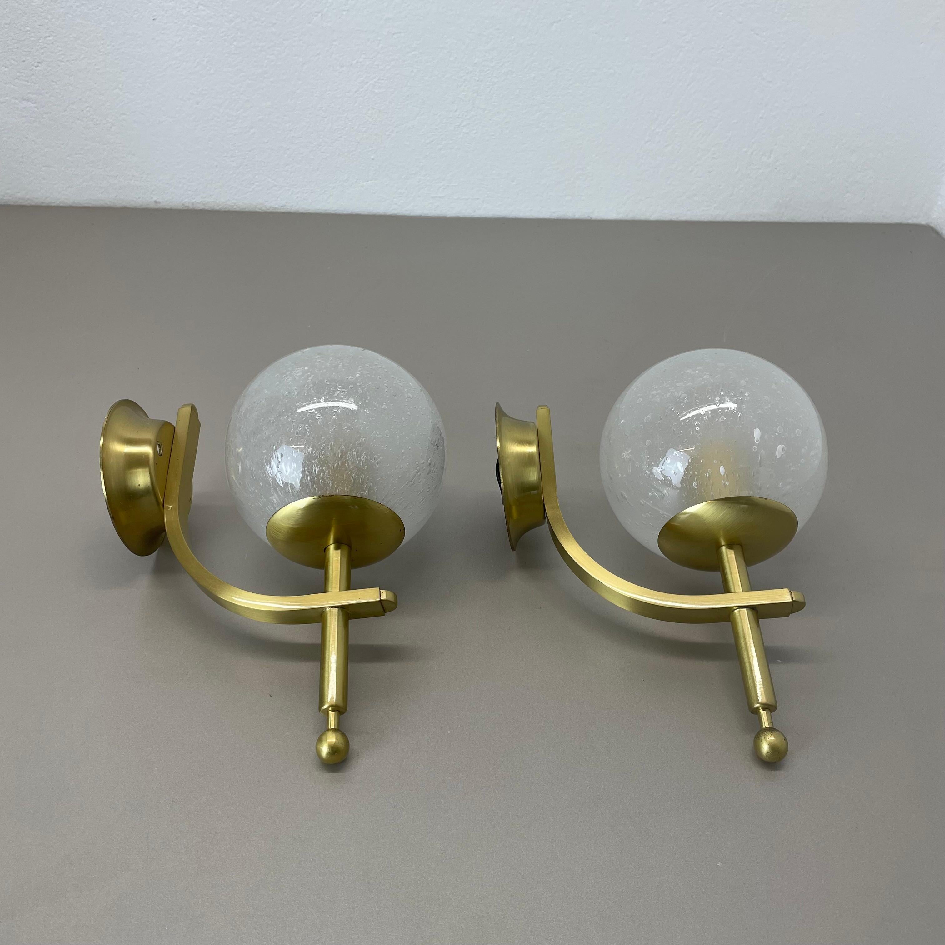 Set of two minimalist Brass and glass 
