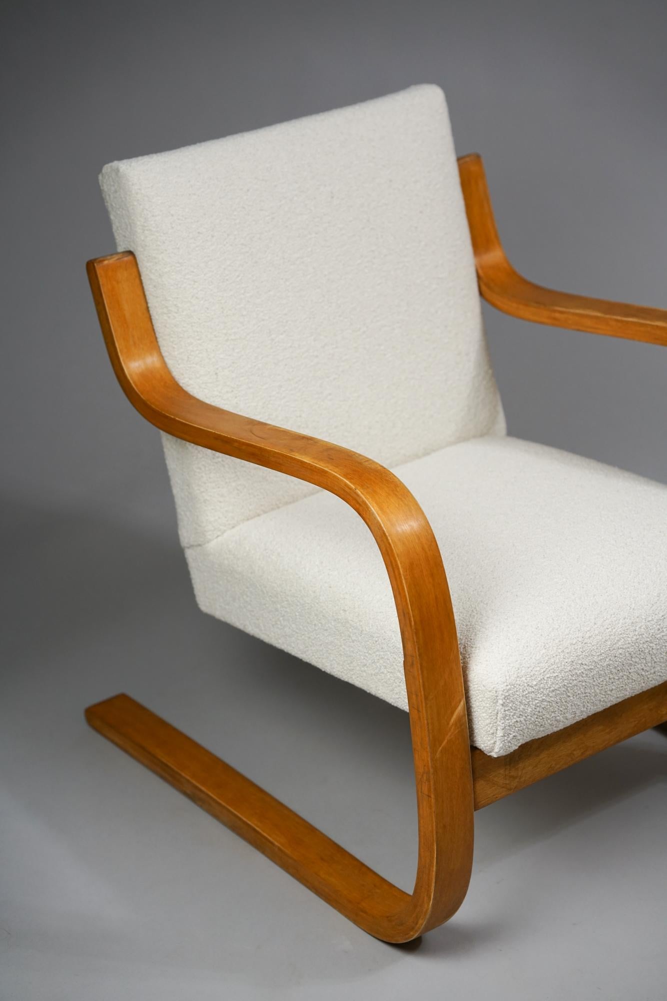 Wool Set of Two Model 402 Cantilever Armchairs by Alvar Aalto for Artek, 1950s