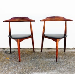 Set of Two Model Chairs "Heart FH-4103" Designed by Hans J. Wegner, 1950s