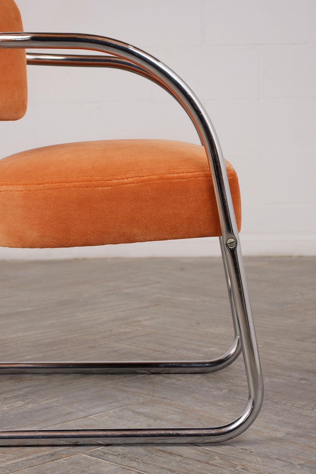 Set of Two Modern Chrome Frame Lounge Chairs 5