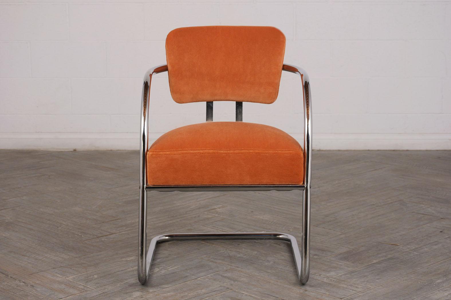 Set of Two Modern Chrome Frame Lounge Chairs In Good Condition In Los Angeles, CA