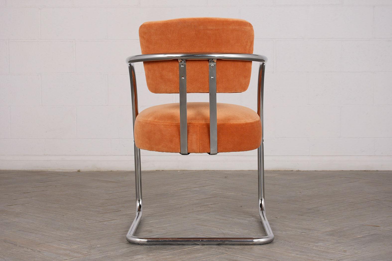 Set of Two Modern Chrome Frame Lounge Chairs 1