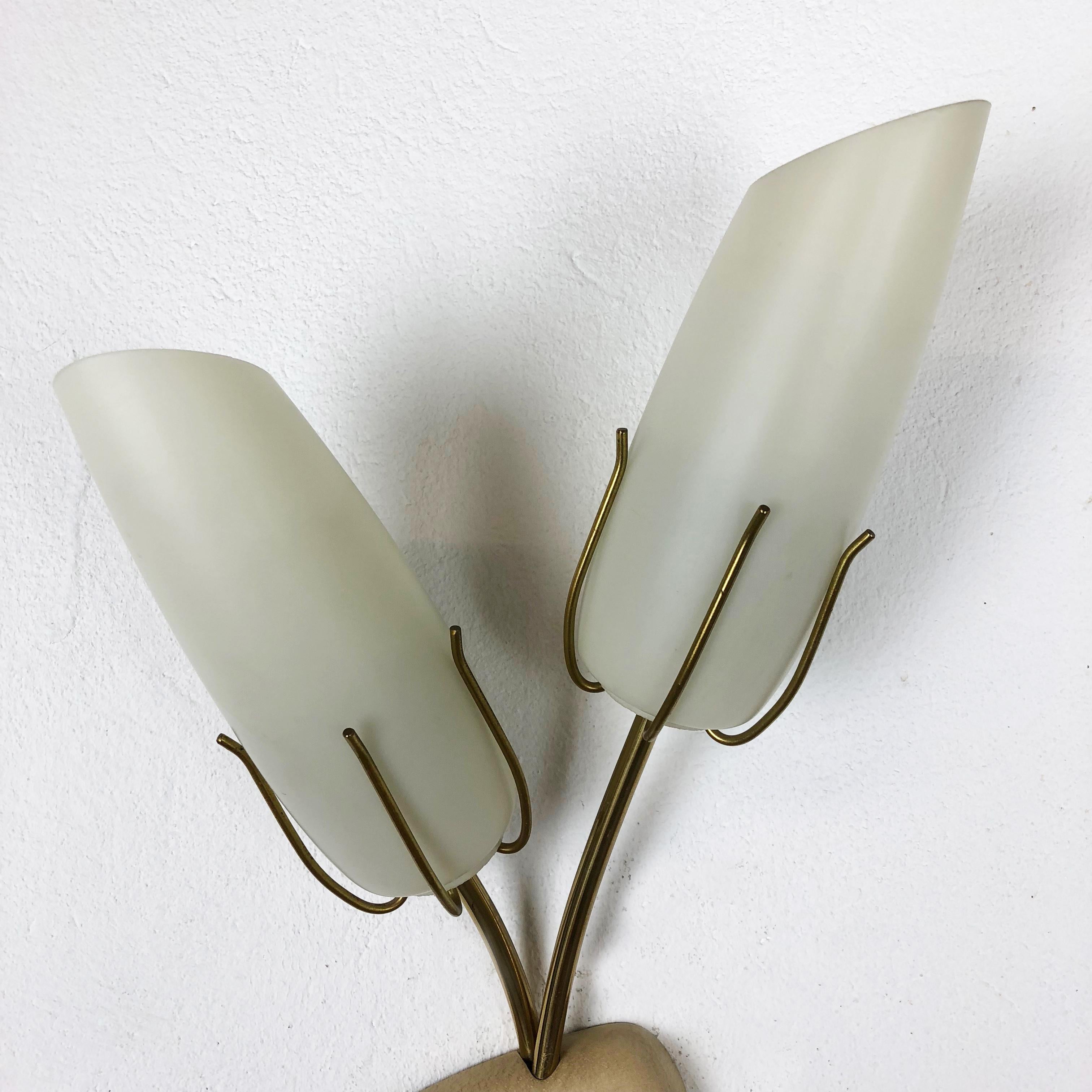 Set of Two Modernist 1960s Italian Stilnovo Style Metal Sconces Wall Lights 4