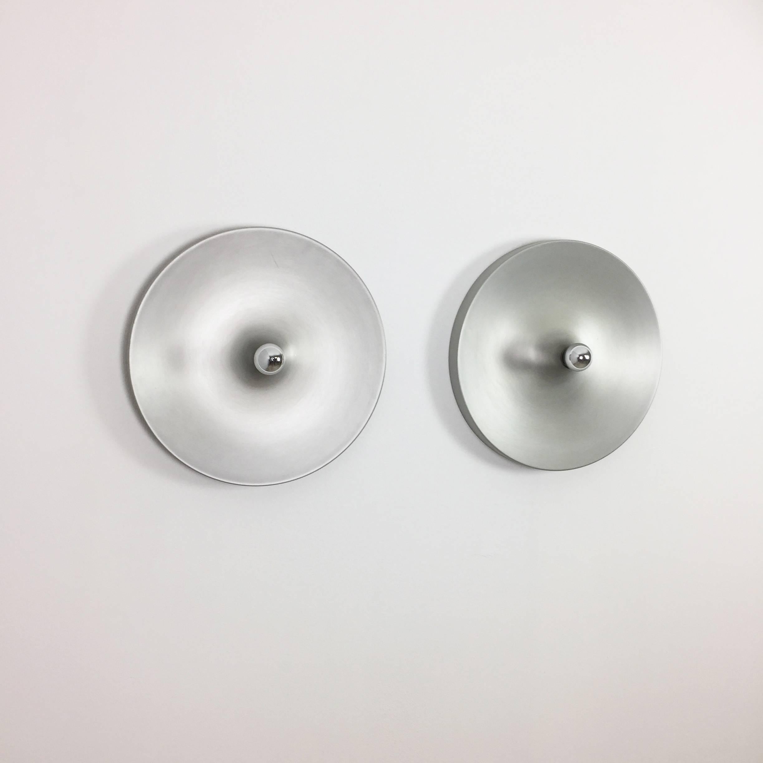 Set of Two Modernist 1970s German Extra Large Disc Wall Light by Staff Lights In Good Condition In Kirchlengern, DE