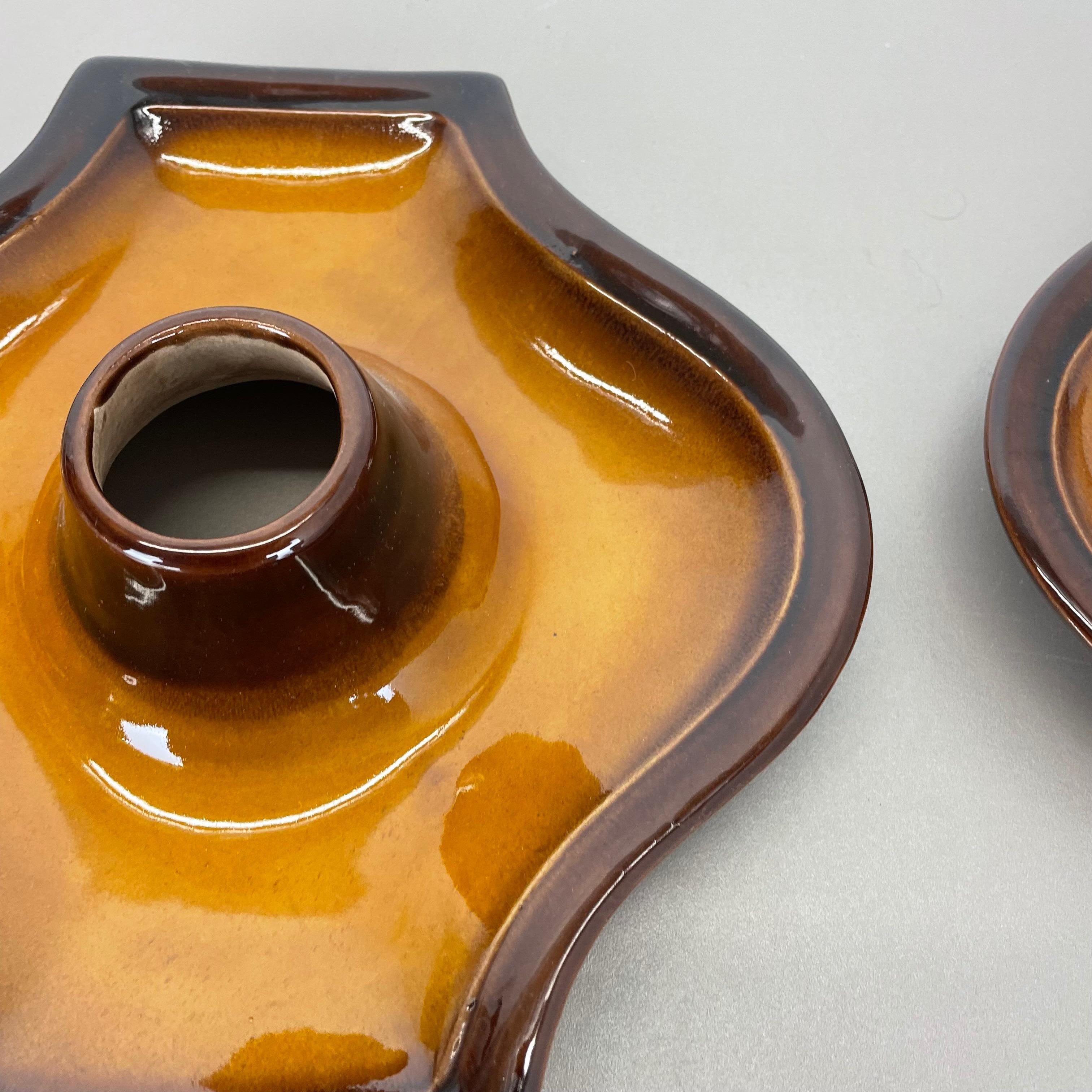 Set of Two Modernist Ceramic Fat Lava Wall Lights by Hustadt, Germany, 1970s For Sale 7