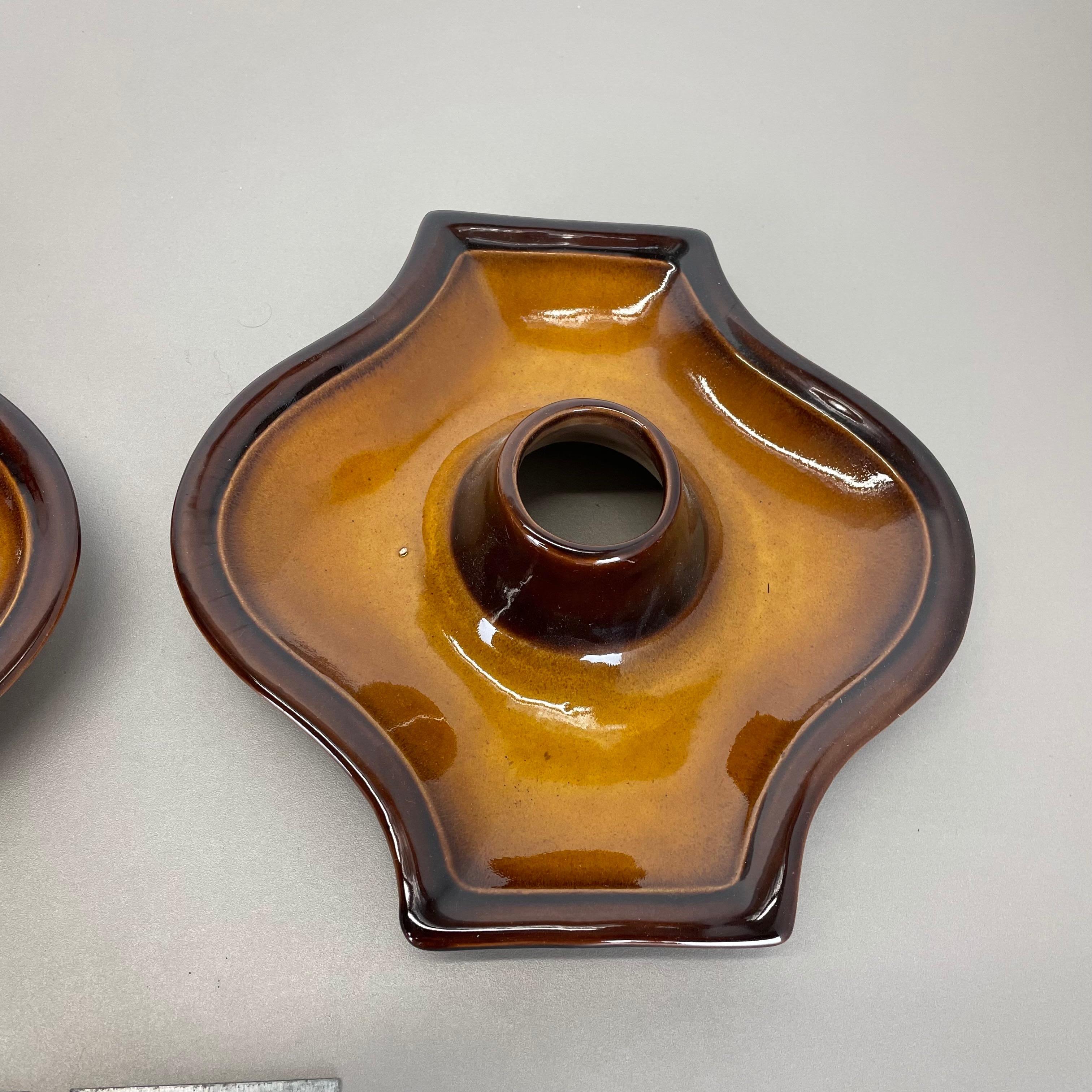 Set of Two Modernist Ceramic Fat Lava Wall Lights by Hustadt, Germany, 1970s For Sale 1