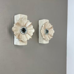 Set of Two Modernist Ceramic Fat Lava Wall Lights by Pan Ceramics, Germany 1970s