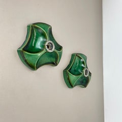 Set of Two Modernist Ceramic Fat Lava Wall Lights by Pan Ceramics, Germany 1970s