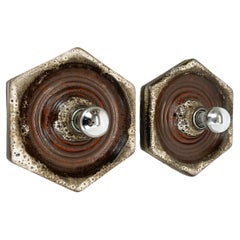 Set of Two Modernist Ceramic Fat Lava Wall Lights by Pan Ceramics, Germany 1970s