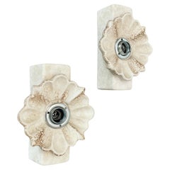 Set of Two Modernist Ceramic Fat Lava Wall Lights by Pan Ceramics, Germany 1970s
