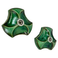 Set of Two Modernist Ceramic Fat Lava Wall Lights by Pan Ceramics, Germany 1970s