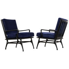 Set of Two Modernist Lacquered Lounge Chairs