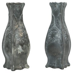 Set of Two Modernist Metal Vases, circa 1930