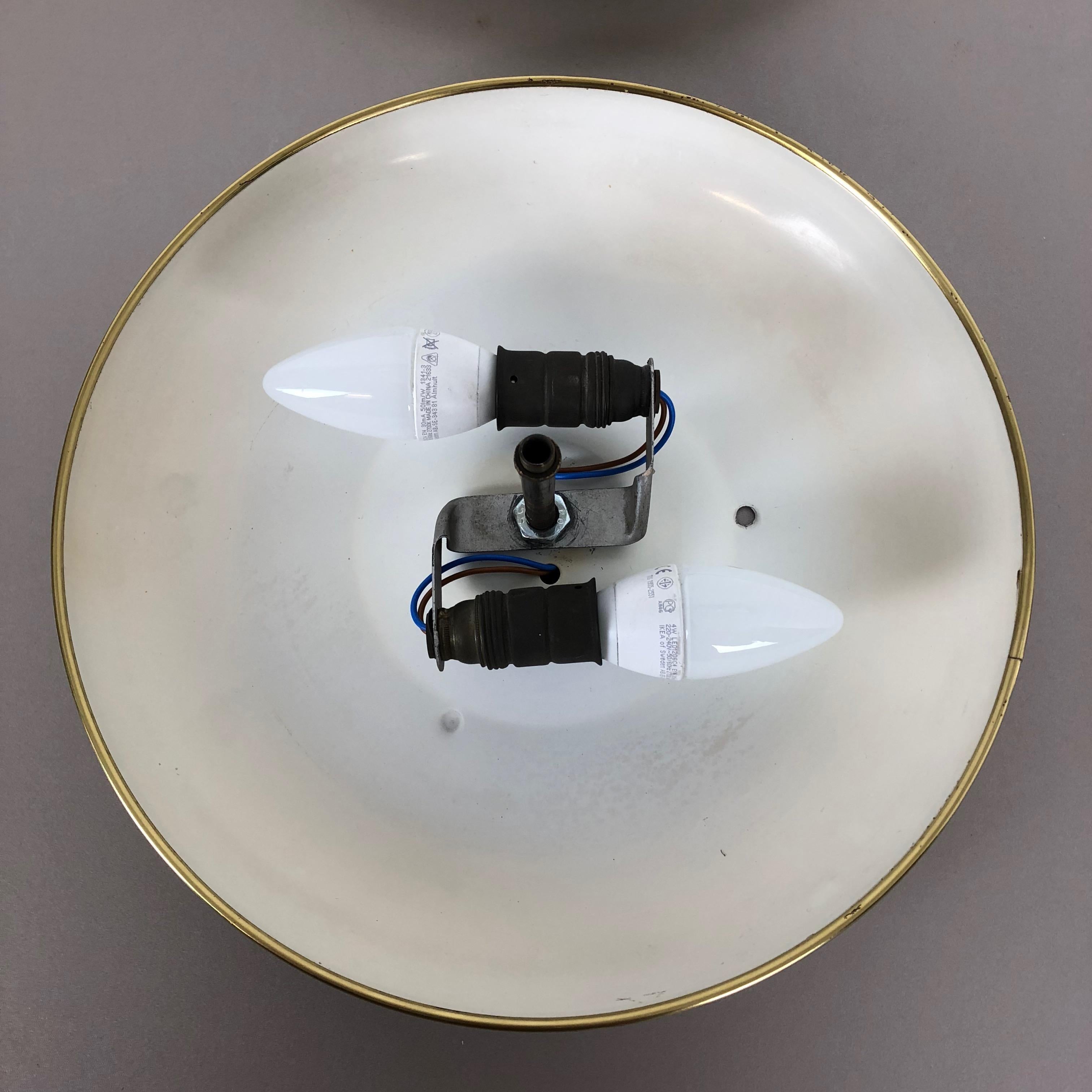 Set of Two Modernist Stilnovo Style Brass Metal Sconces Wall Light, Italy, 1950s For Sale 8