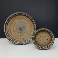 Set of Two Modernist Stoneware Bowls by Drejargruppen for Rörstrand, Sweden 1974