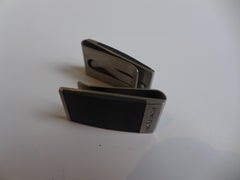 Set of two Montblanc money clips, crafted from stainless steel. 1950