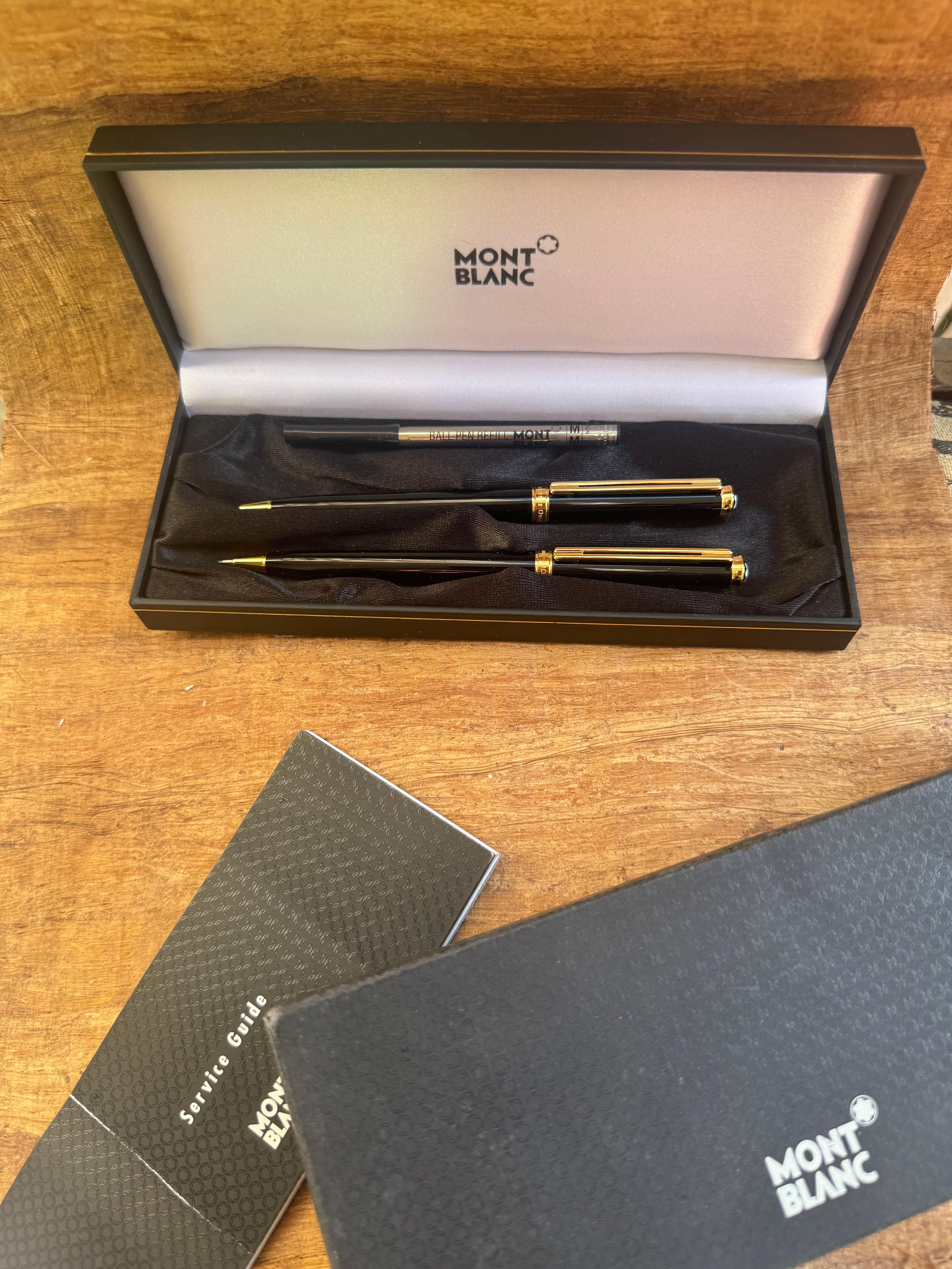 Ensemble de deux crayons Montblanc Noblesse Black GT Rollerball et mécaniques dans sa boîte en vente 4