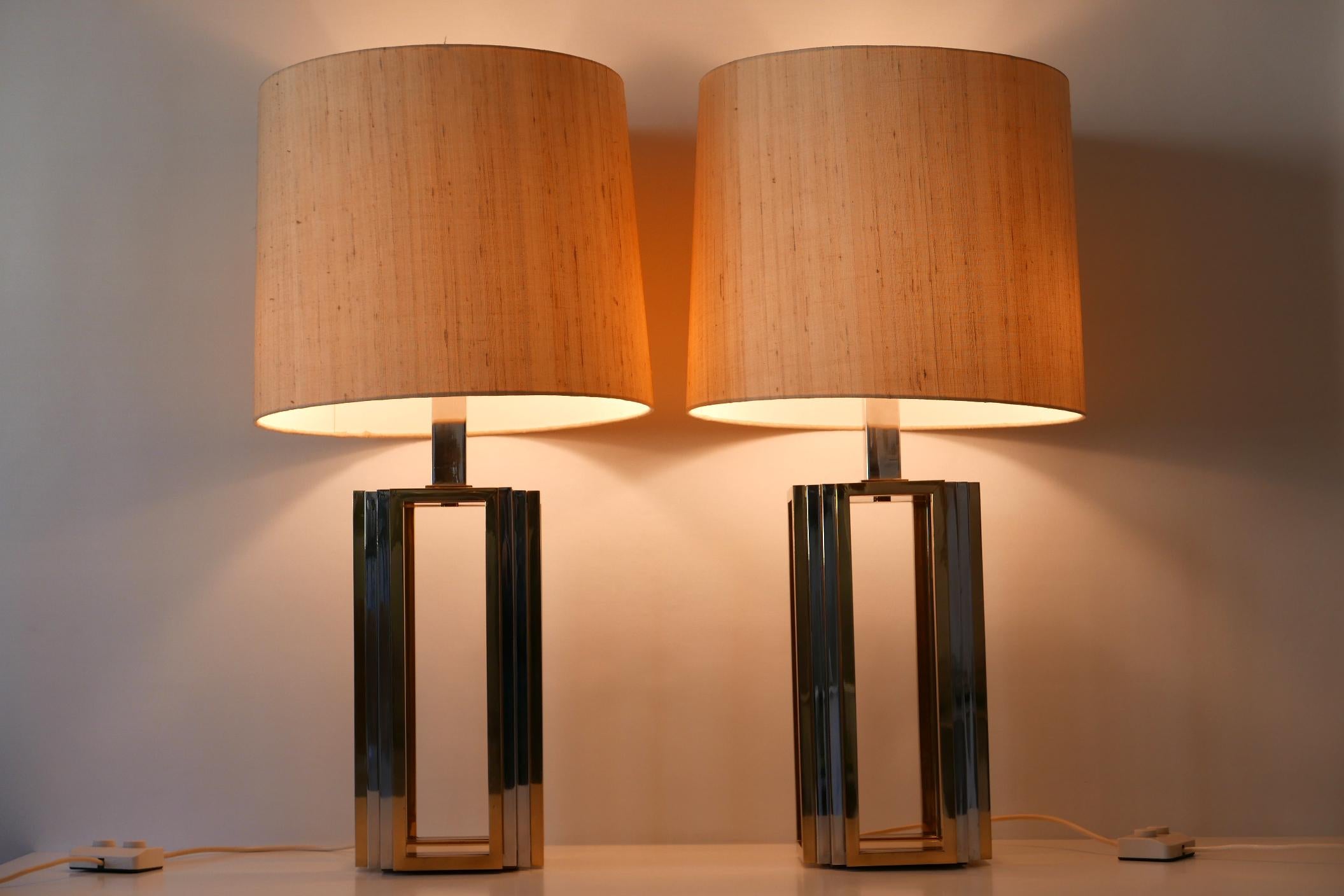 Italian Set of Two Monumental Bicolor Table or Floor Lamps by Romeo Rega, 1970s, Italy For Sale