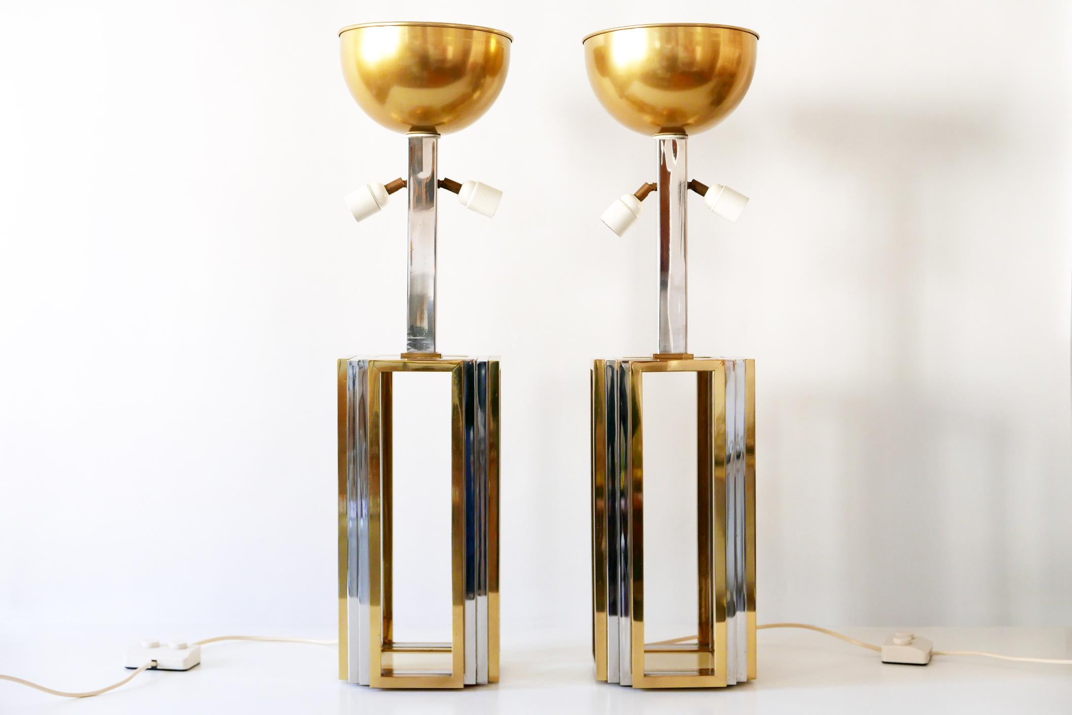 Late 20th Century Set of Two Monumental Bicolor Table or Floor Lamps by Romeo Rega, 1970s, Italy For Sale