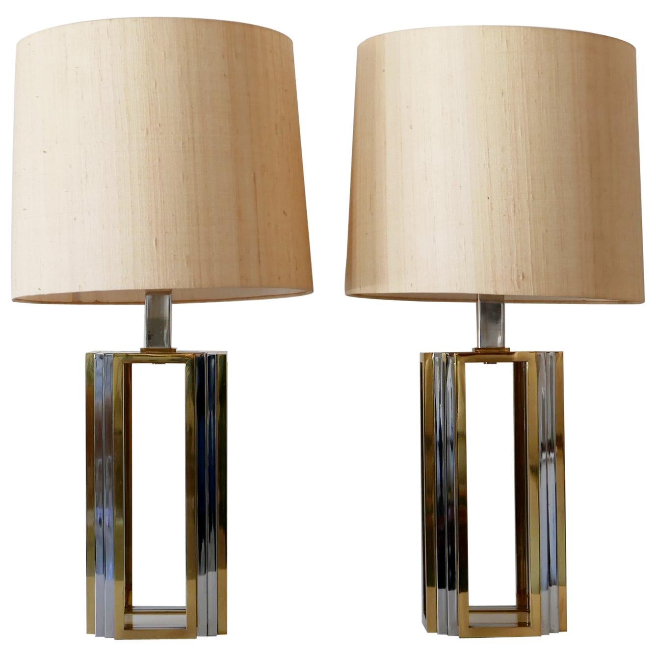 Set of Two Monumental Bicolor Table or Floor Lamps by Romeo Rega, 1970s, Italy For Sale