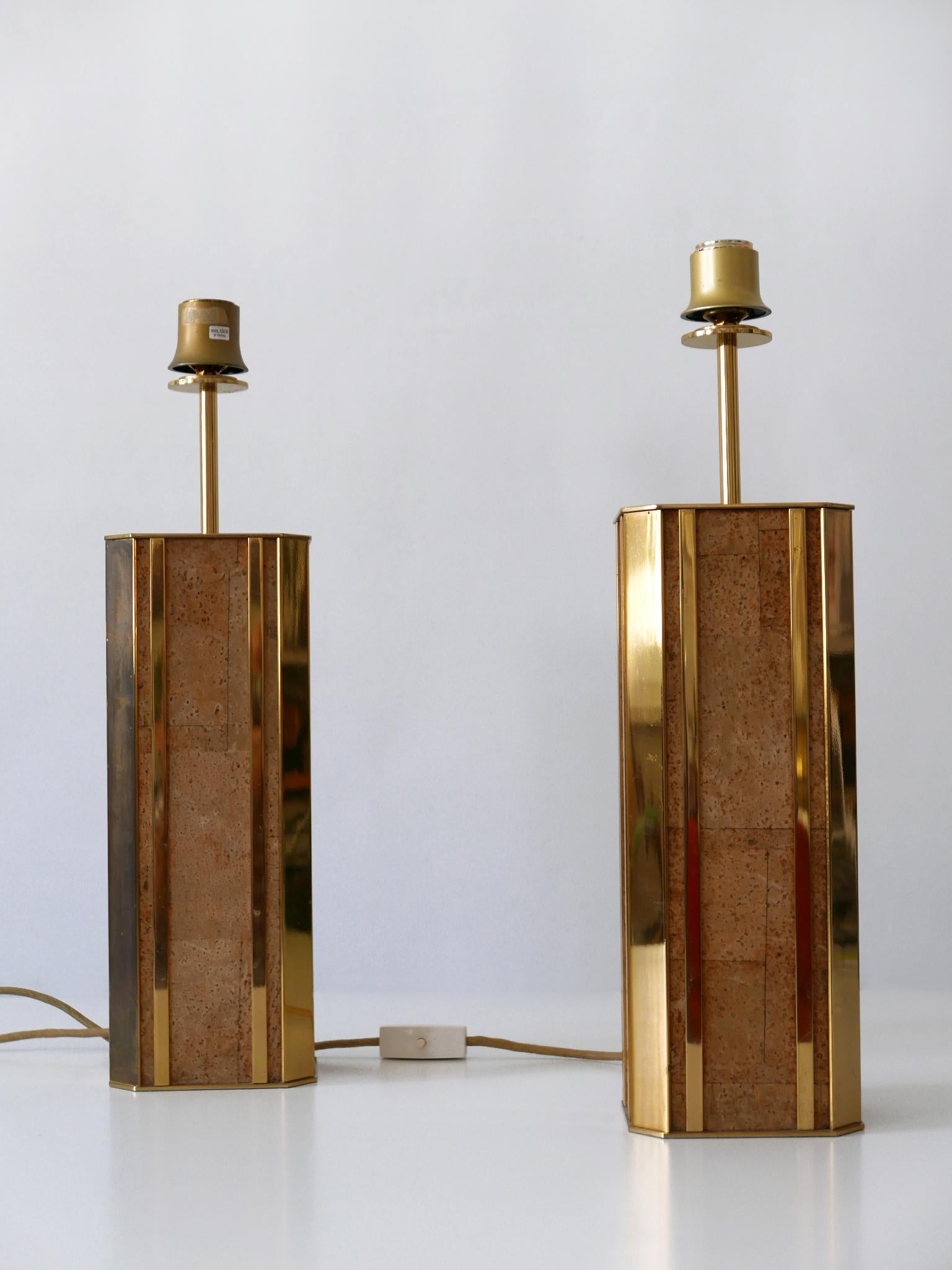 Mid-Century Modern Ensemble de deux lampes de table monumentales du milieu du siècle par Vereinigte Werkstätten Allemagne en vente