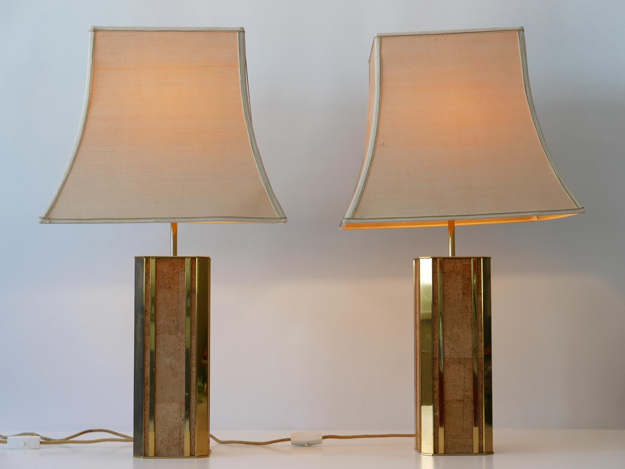 Set of Two Monumental Mid Century Table Lamps by Vereinigte Werkstätten Germany In Good Condition For Sale In Munich, DE