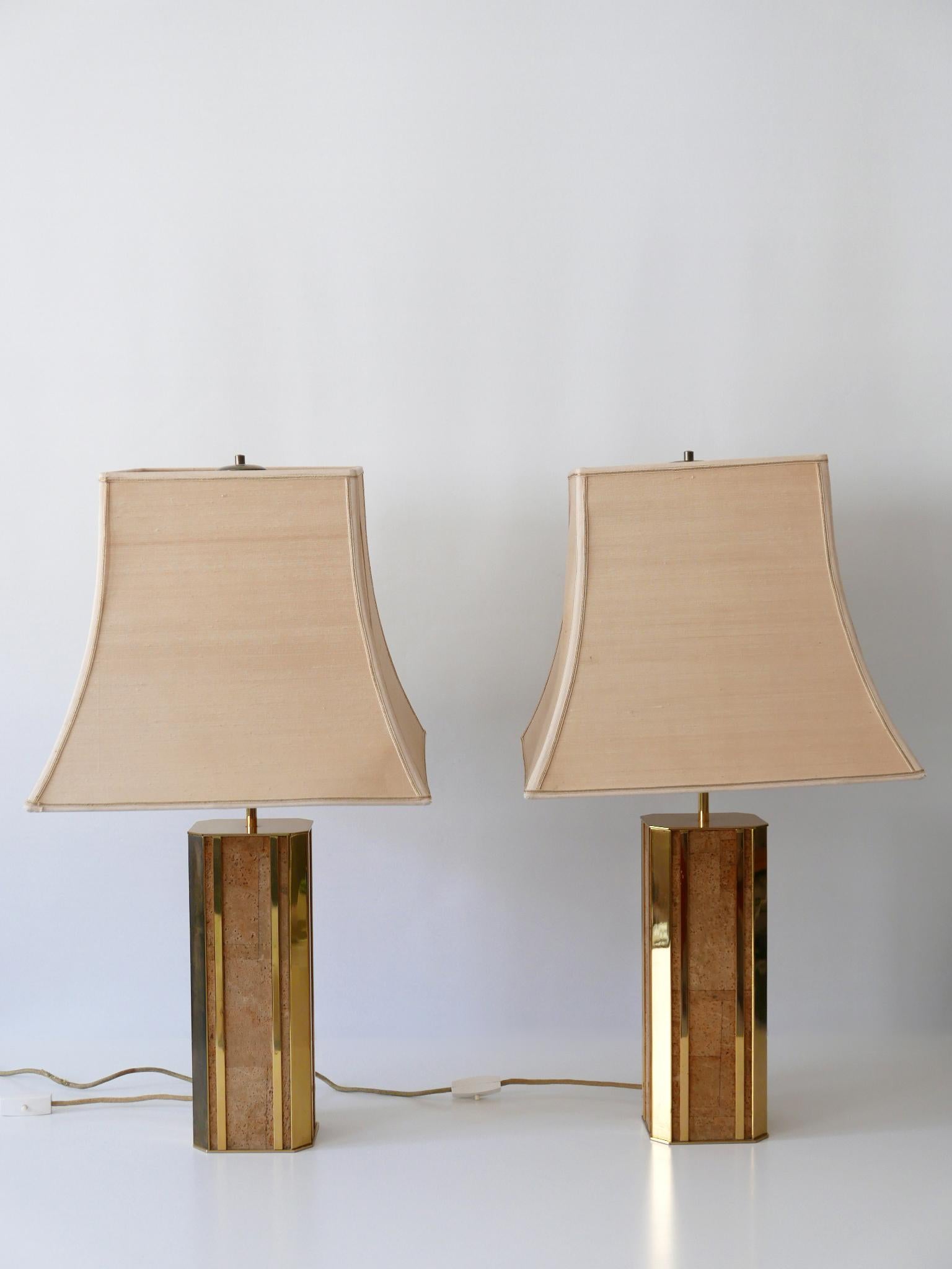 Mid-20th Century Set of Two Monumental Mid Century Table Lamps by Vereinigte Werkstätten Germany For Sale
