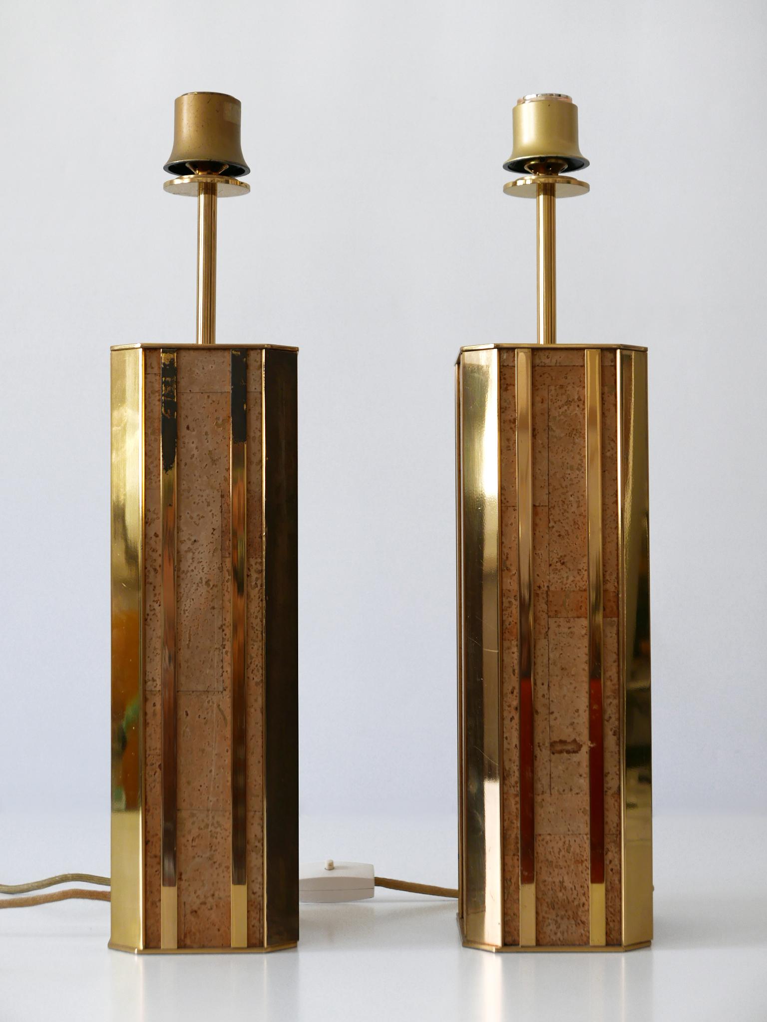 Set of Two Monumental Mid Century Table Lamps by Vereinigte Werkstätten Germany For Sale 1