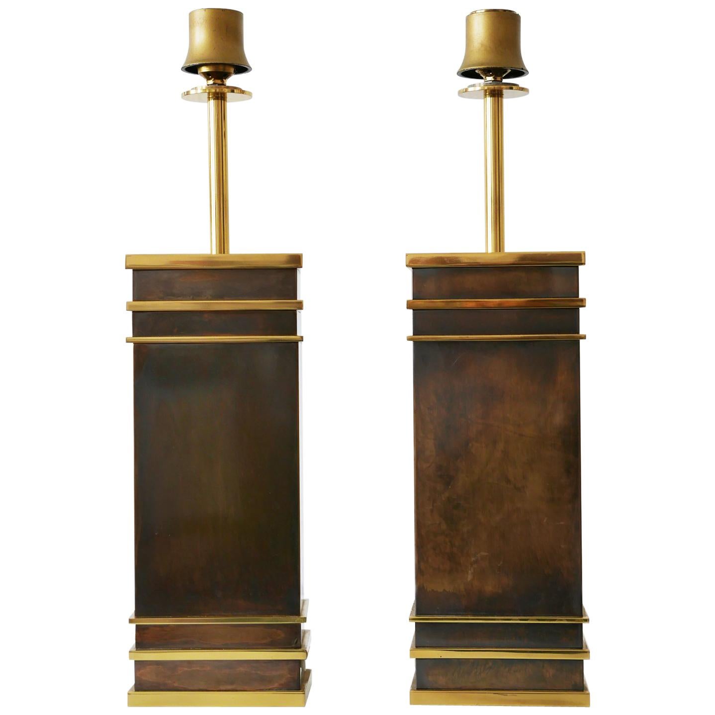 Conjunto de dos lámparas de mesa monumentales de mediados de siglo, Vereinigte Werkstätten, Alemania