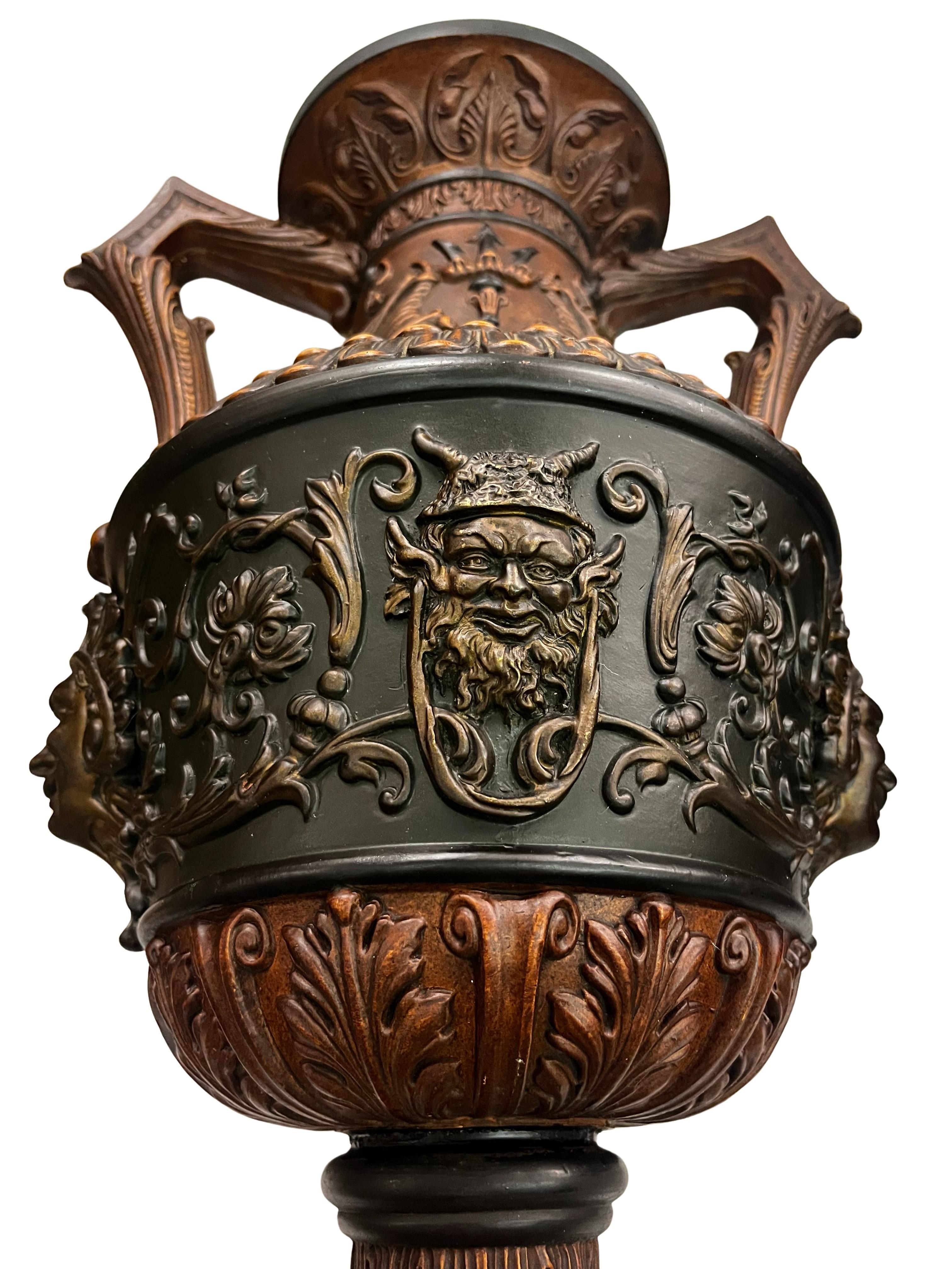 Stunning set of two vases in monumental size, made in ceramic, by the well-known Johann Maresch around 1870 in Austria / Bohemia.

These two vases are of exceptional quality, decorated all over with Renaissance and antique forms, including