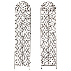 Set of Two Moorish Screen Hand Forged Iron Panels