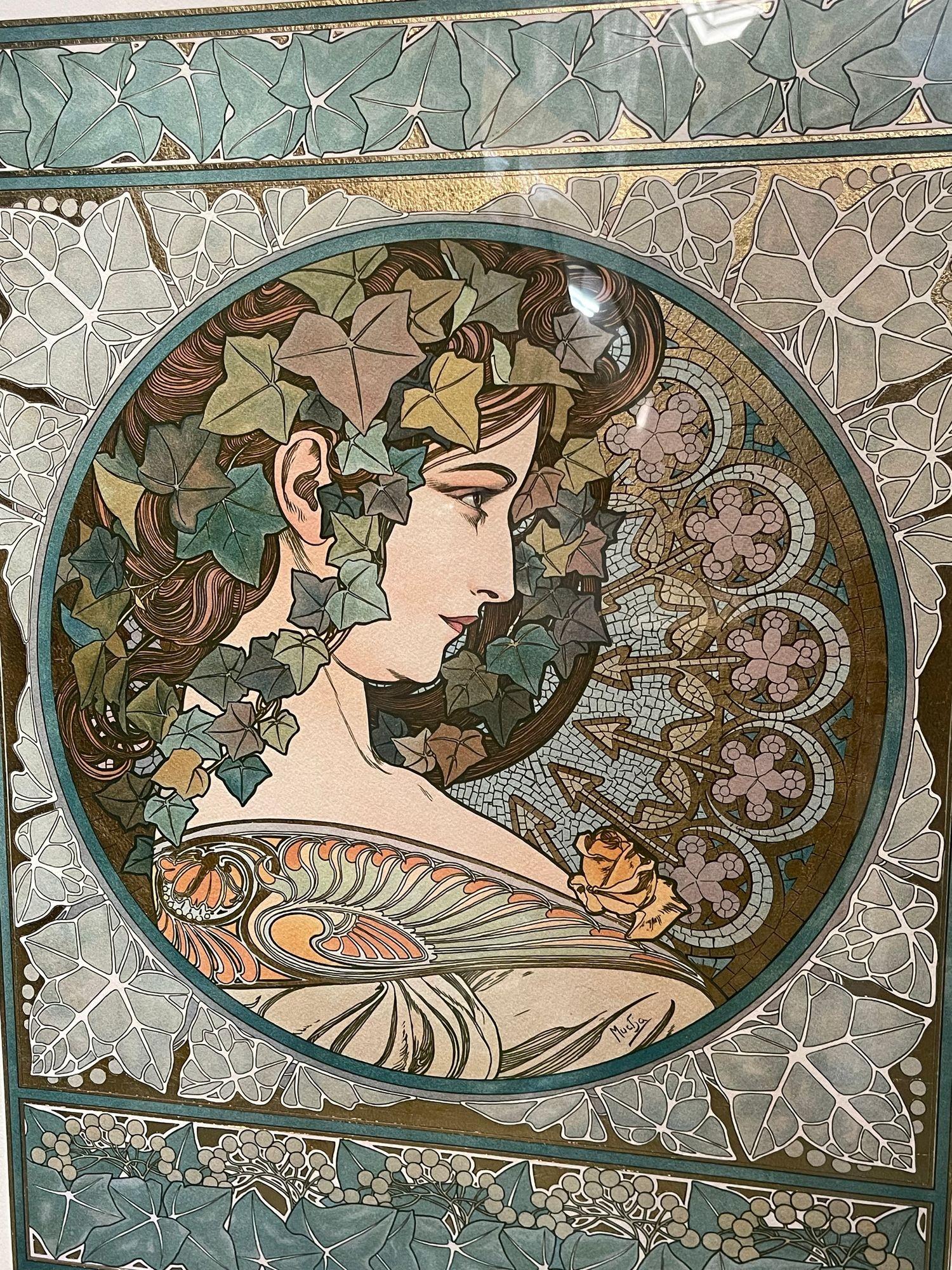 Late 20th Century Set of Two Mucha Foundation Art Nouveau Prints 